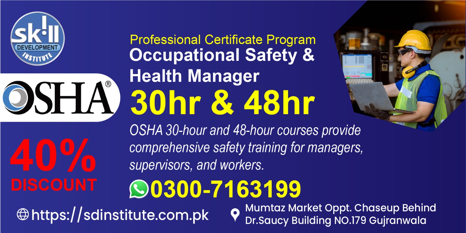 OSHA 30hr & 48hr Safety Manager Course in Gujranwala 2026